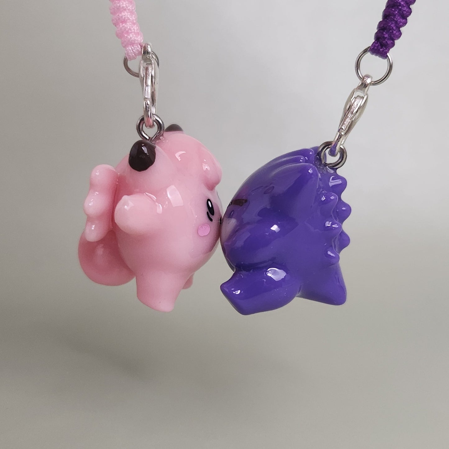Gengar and Clefable Inspired Couple Magnetic Pair Charms