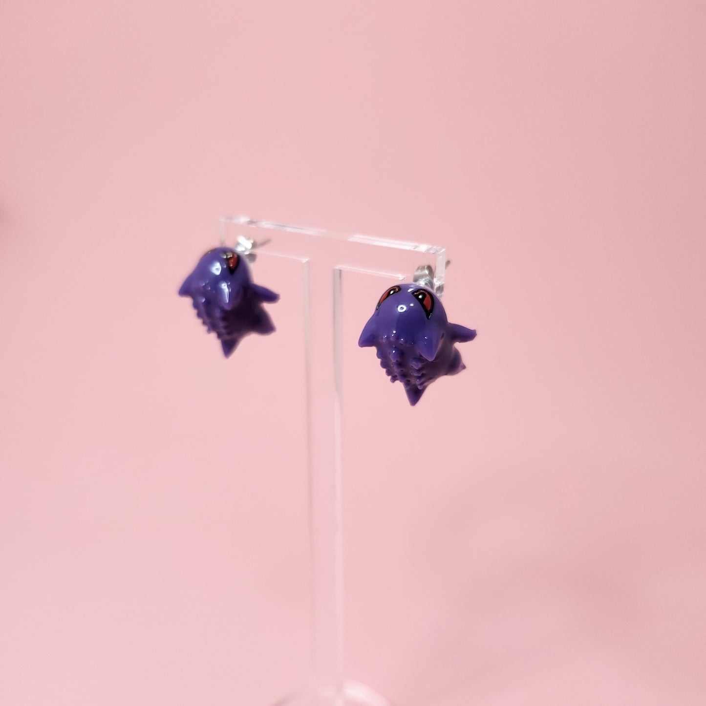 Pokemon Inspired Gengar bite earrings/ear studs