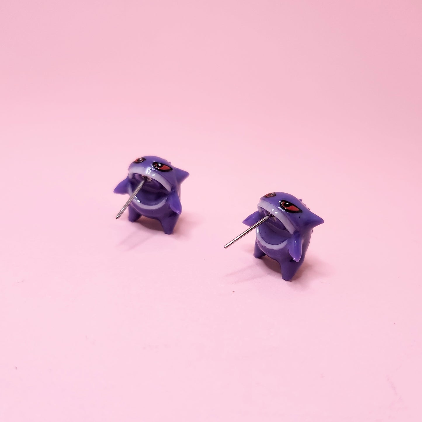 Pokemon Inspired Gengar bite earrings/ear studs