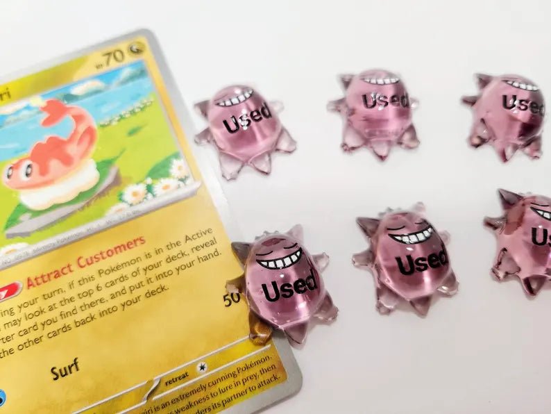 Clear Gengar ability markers for Pokemon TCG