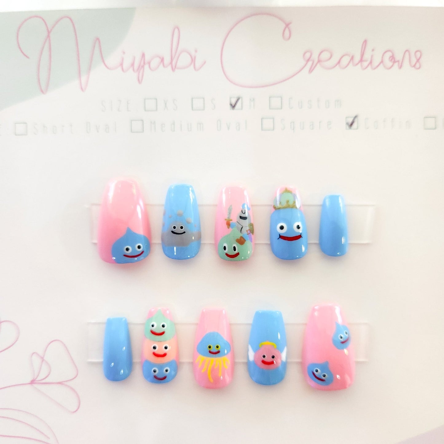 Dragon Quest Slime press - on nails