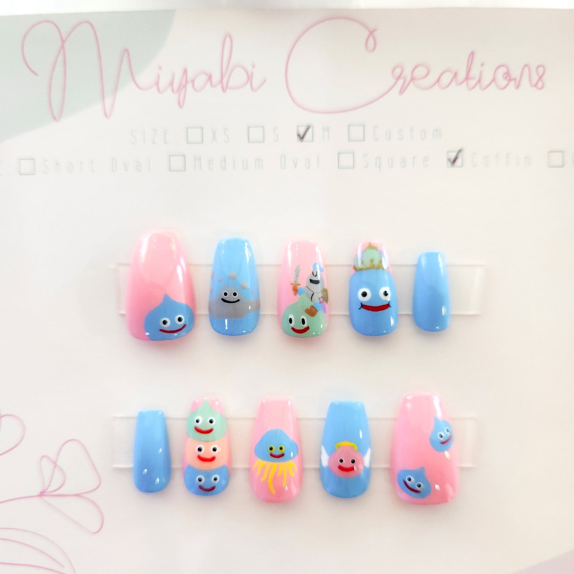 Dragon Quest Slime press - on nails