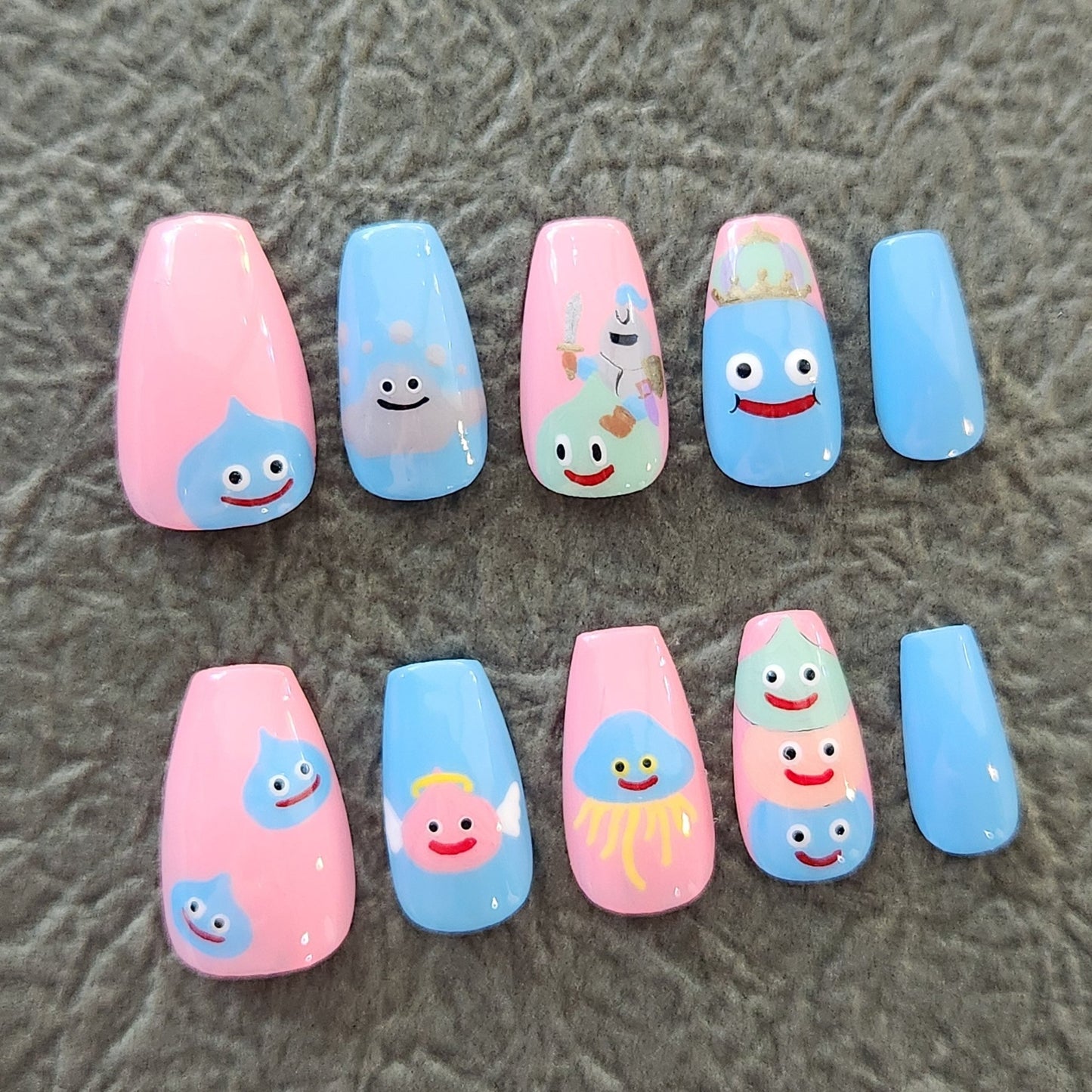 Dragon Quest Slime press - on nails