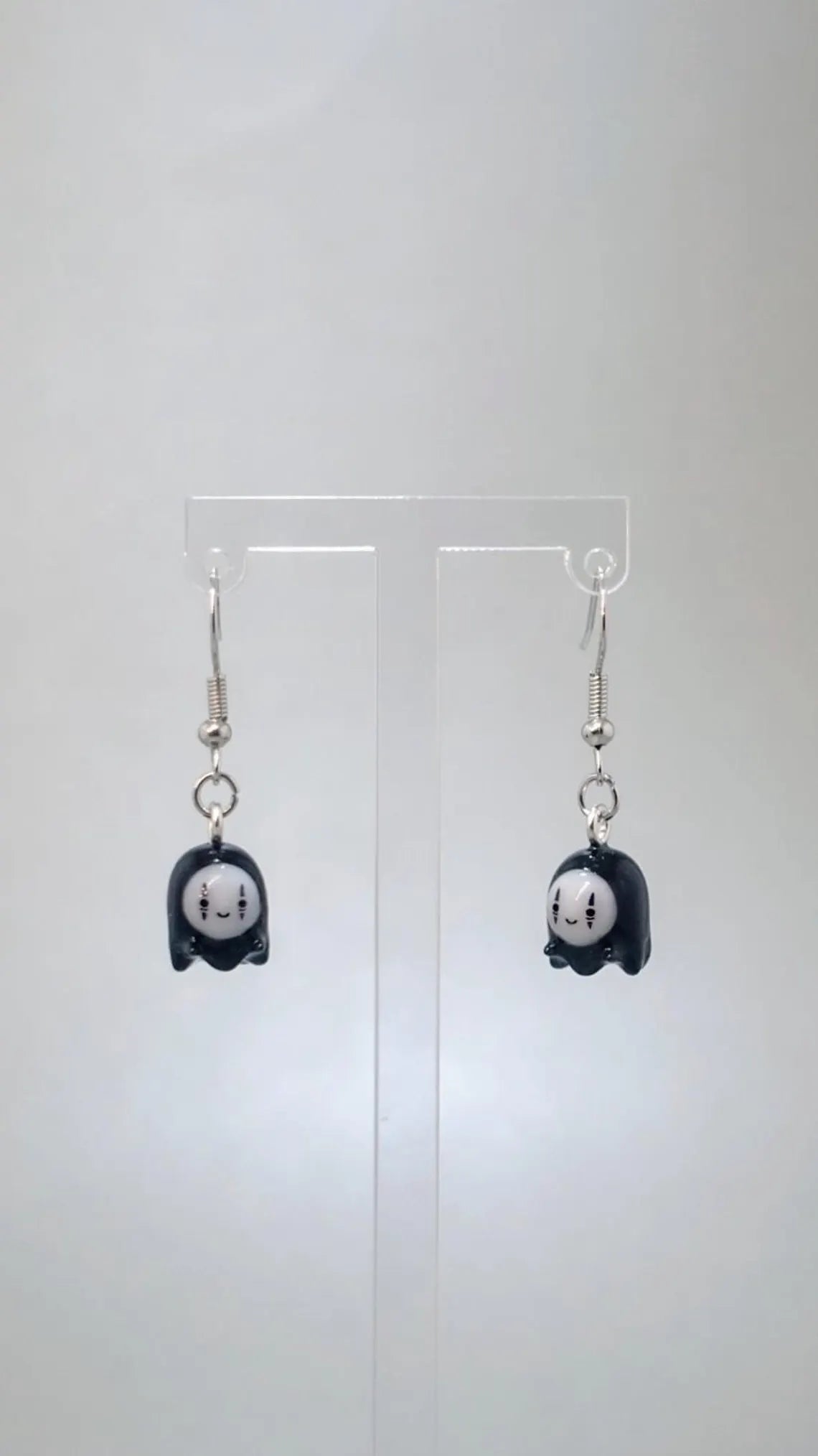 Studio Ghibli Inspired Kaonashi / No Face dangle drop earrings