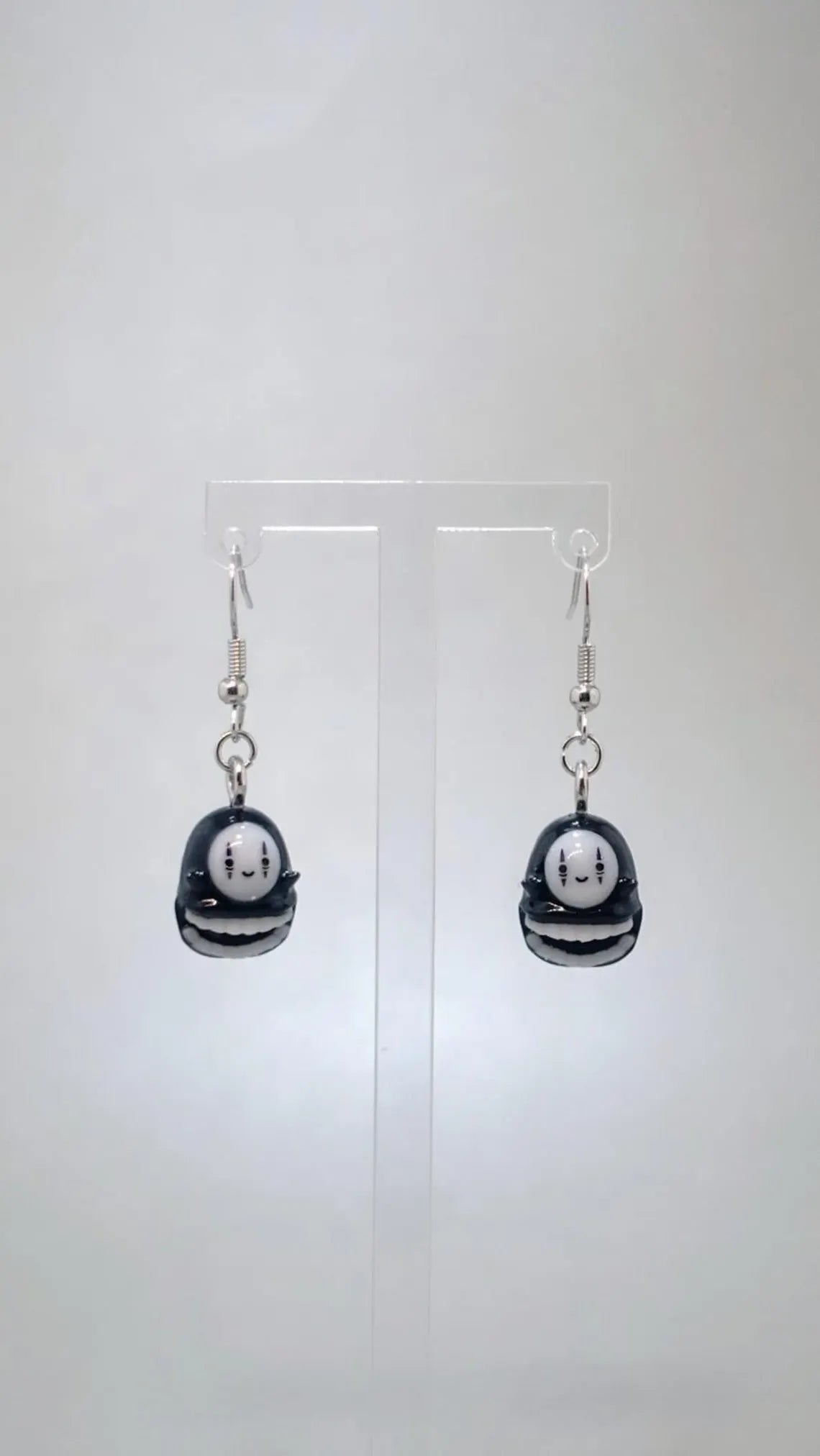 Studio Ghibli Inspired Kaonashi / No Face dangle drop earrings