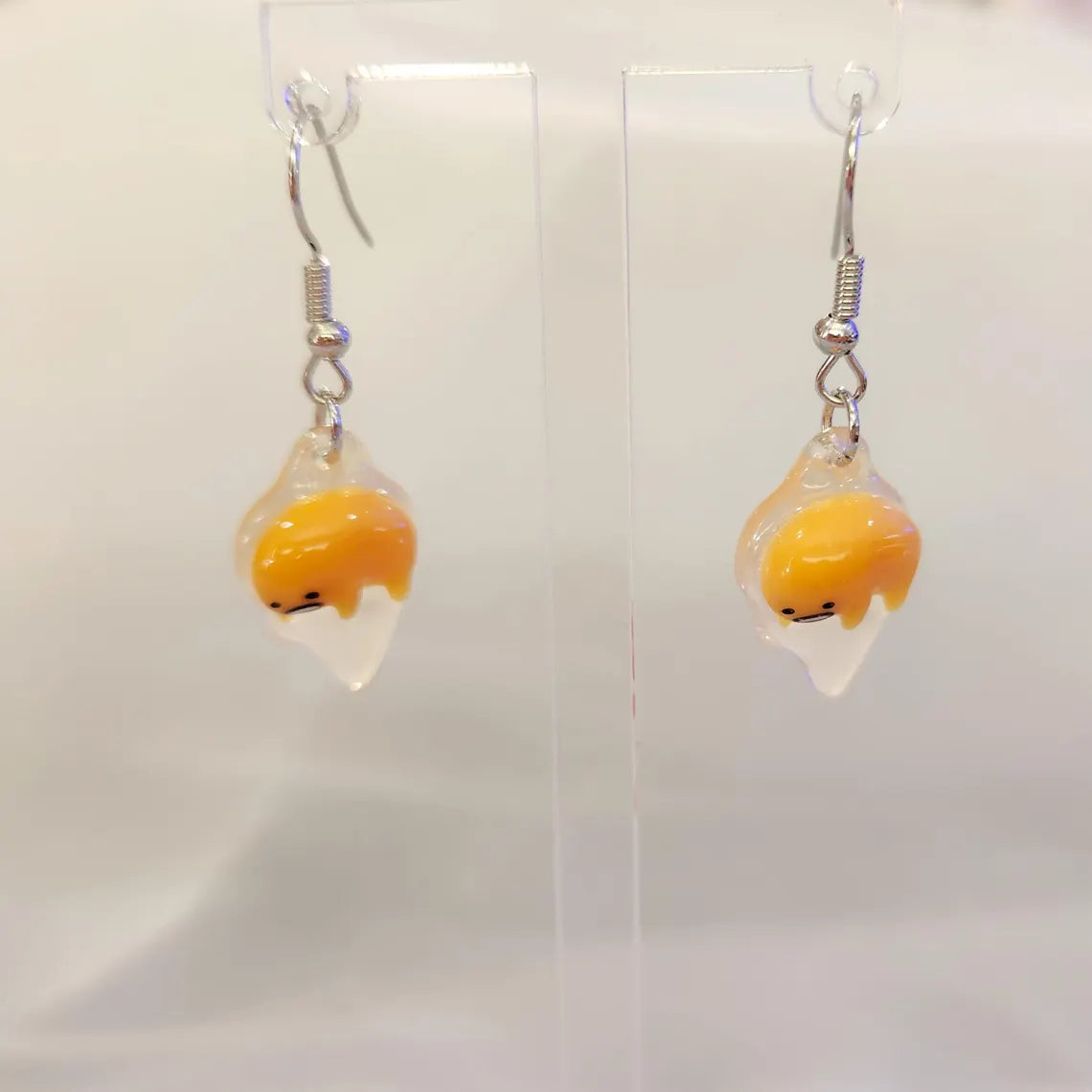 Gudetama Inspired dangle drop earrings