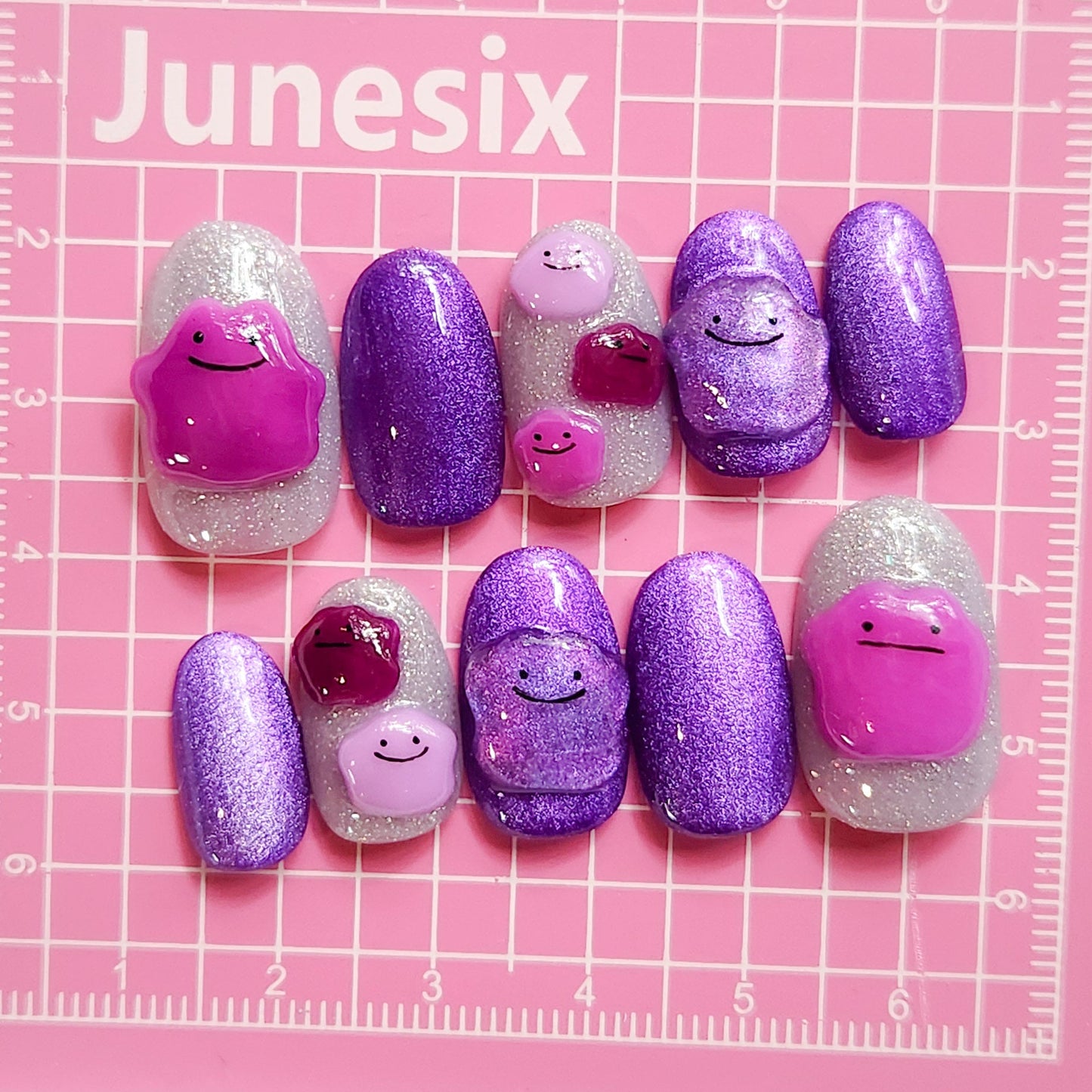 Pokemon Ditto press - on nails