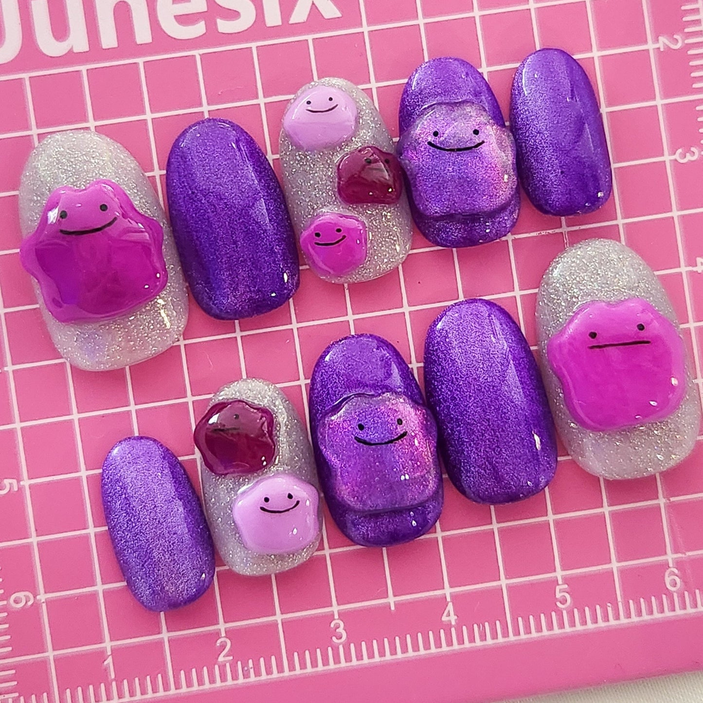 Pokemon Ditto press - on nails