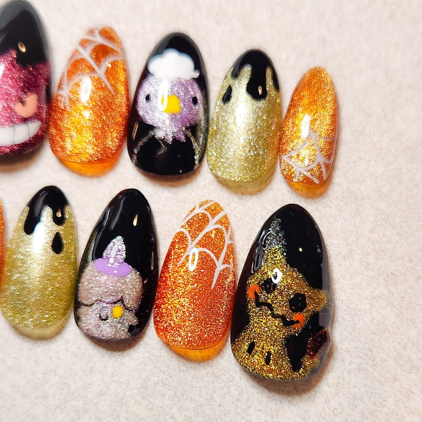 Pokemon Halloween press - on nails