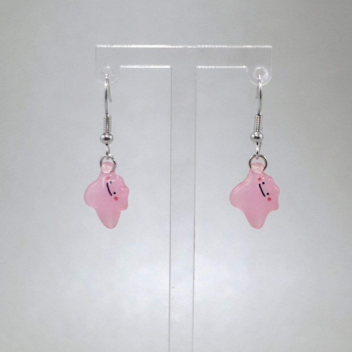 Pokemon Inspired Ditto dangle drop earrings