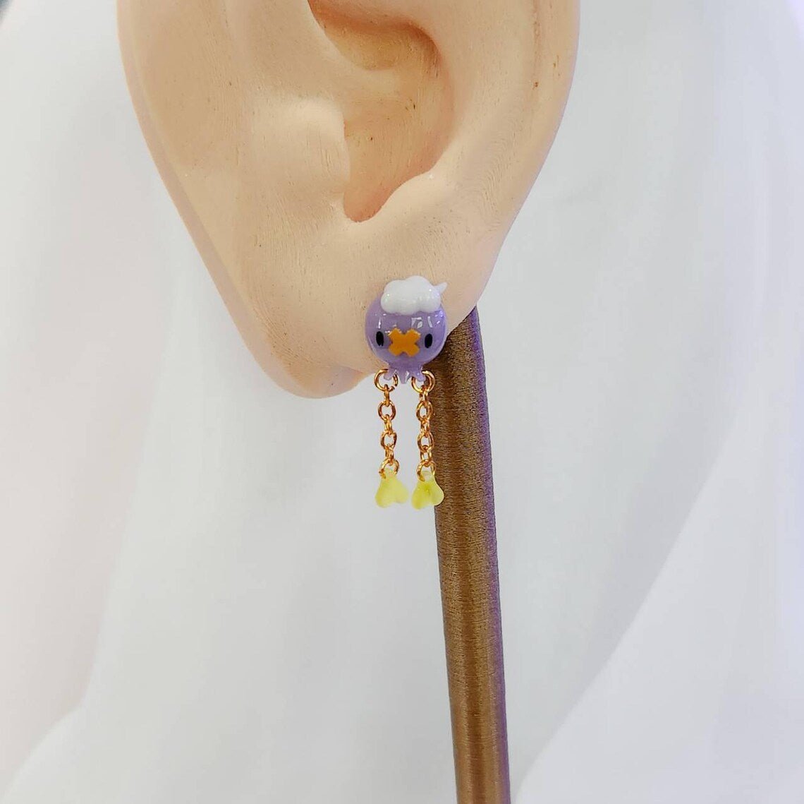 Pokemon Inspired Drifloon earrings/ear studs