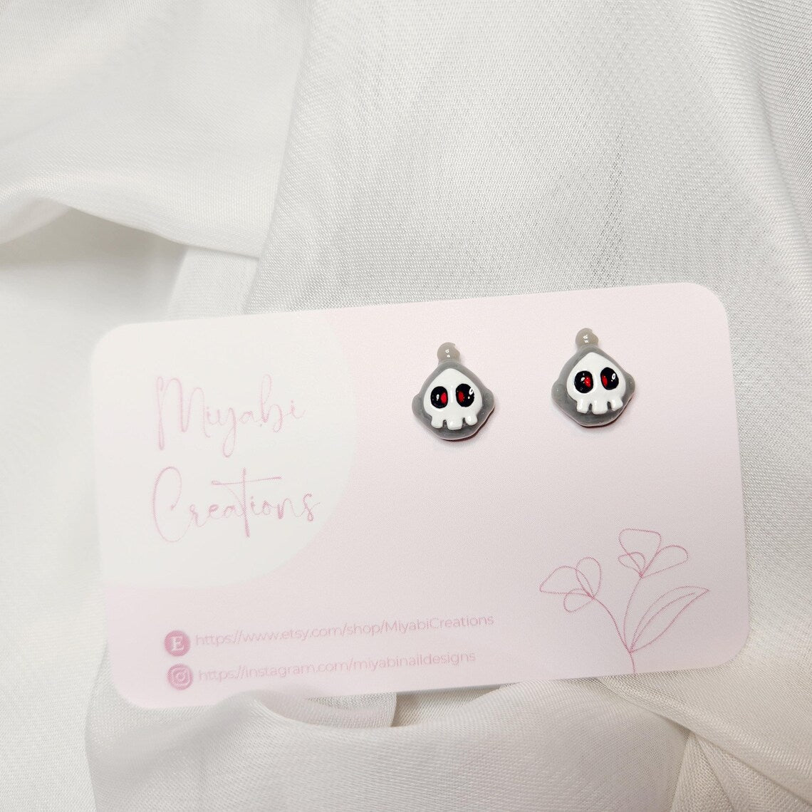 Pokemon Inspired Duskull earrings/ear studs