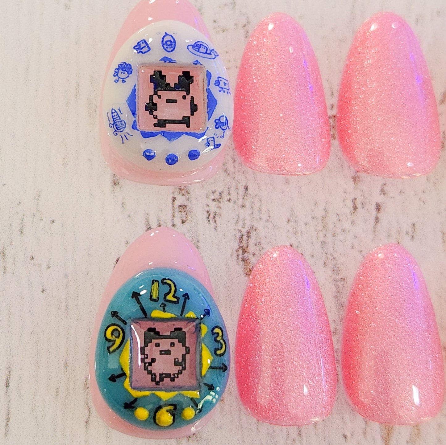 Tamagotchi press-on nails