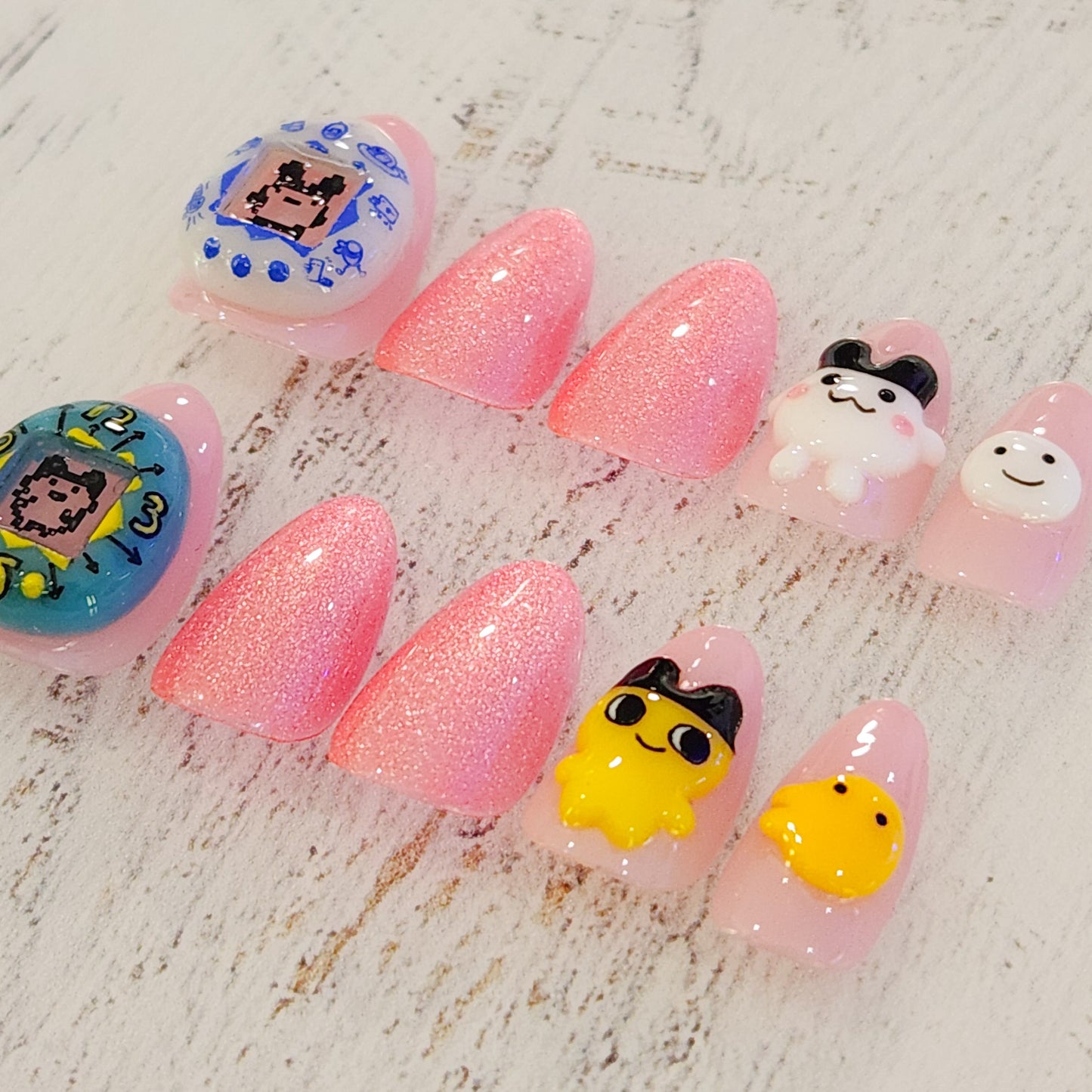 Tamagotchi press-on nails