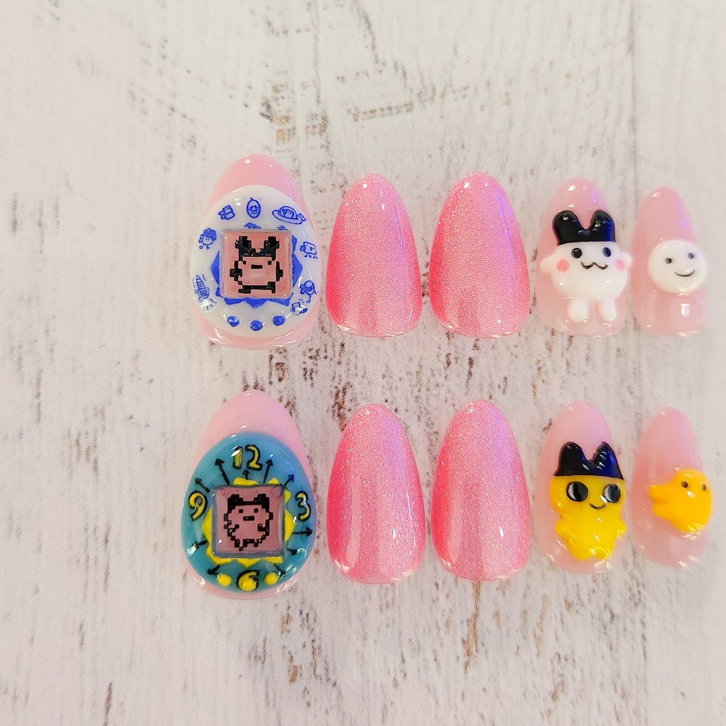 Tamagotchi press-on nails