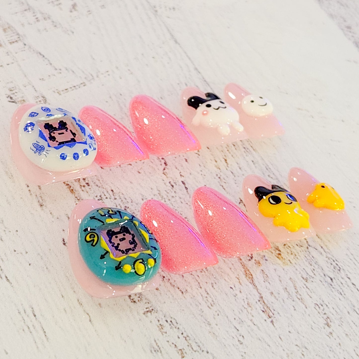 Tamagotchi press-on nails