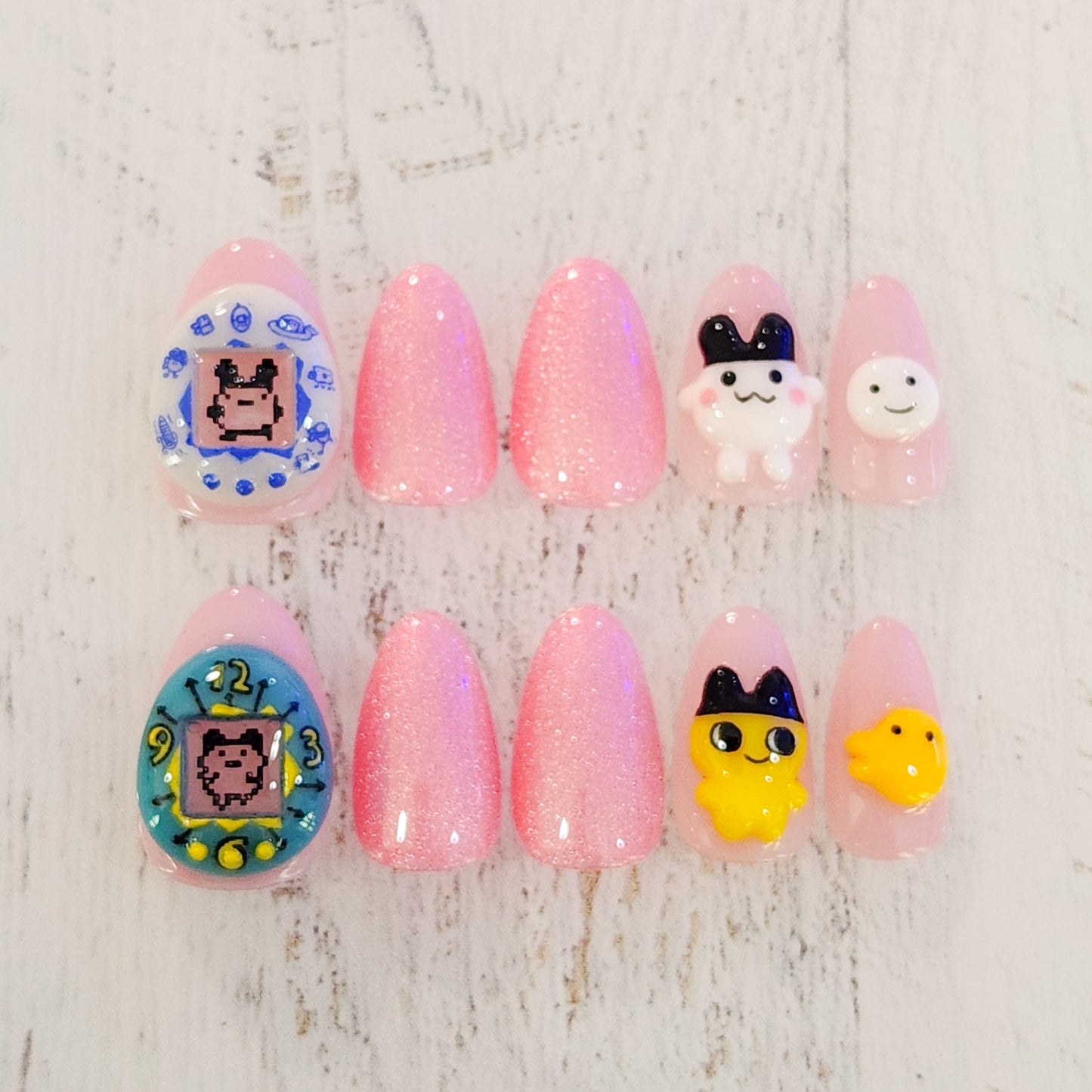 Tamagotchi press-on nails