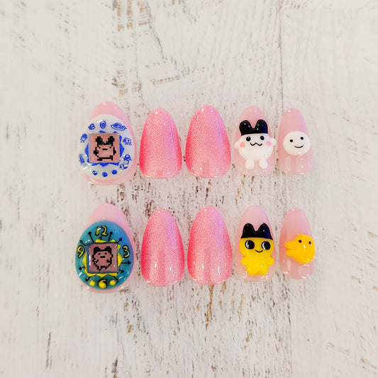 Tamagotchi press-on nails